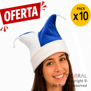 SOMBRERO ARGENTINA PA�O 2 PUNTAS BUFON x 10